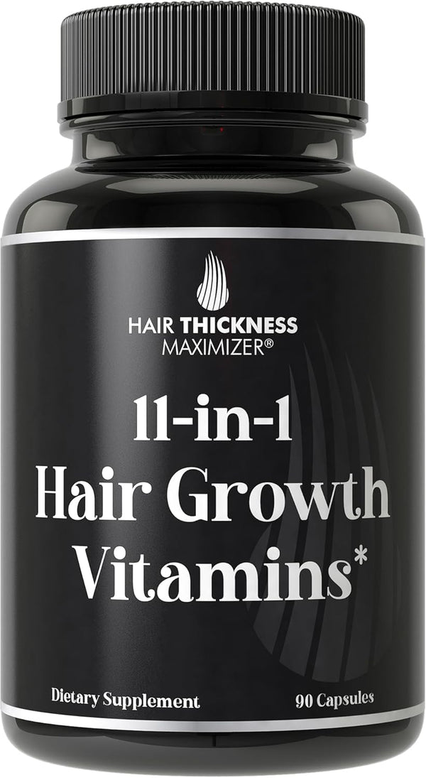 11-in-1 Vegan Hair Growth Vitamins for Thinning & Brittle Hair, Advanced Vitamin Complex with Biotin