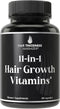 11-in-1 Vegan Hair Growth Vitamins for Thinning & Brittle Hair, Advanced Vitamin Complex with Biotin