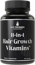 11-in-1 Vegan Hair Growth Vitamins for Thinning & Brittle Hair, Advanced Vitamin Complex with Biotin