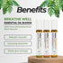 Set Benatu Essential Oil Blends (Breathe, Focus on, Happiness), Natural Aromatherapy Roll On for Massage, Body Skin