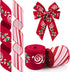 2 Rolls Christmas Ribbon, 2.5" x 10 Yard, Red Pink Candy Cane for Wreaths, Gift Wrapping, Party Supplies