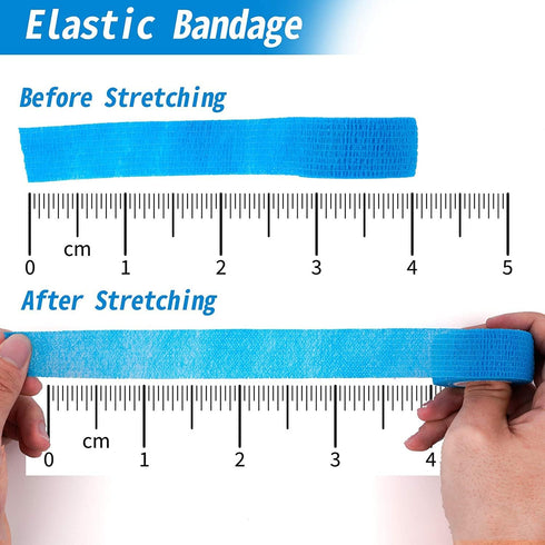 24 Pack Self Adherent Cohesive Wrap Bandages, 1 Inch X 5 Yards, First Aid Tape, Elastic Self Adhesive Tape for Sports,