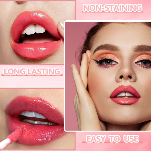 Eakroo 6 Colors Lip Tint Stain Mini Liquid Lipstick, Korean Gloss Moisturizing Natural, Long-Lasting, Vivid Color