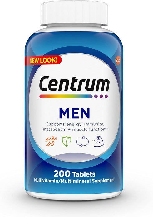Centrum Multivitamin for Men, Gluten Free, 200 Count Supplement
