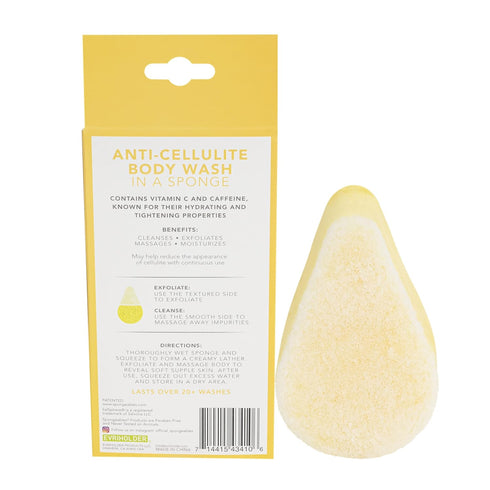 Spongeables Anti Cellulite Body Wash - 20+ Wash Sponge, Citrus, 3 Count