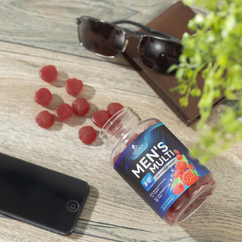 Nature's Multivitamin for Men Gummies, 60 Berry Flavored Gummies with Vitamins A, C, D, E, B6, B12 & Zinc