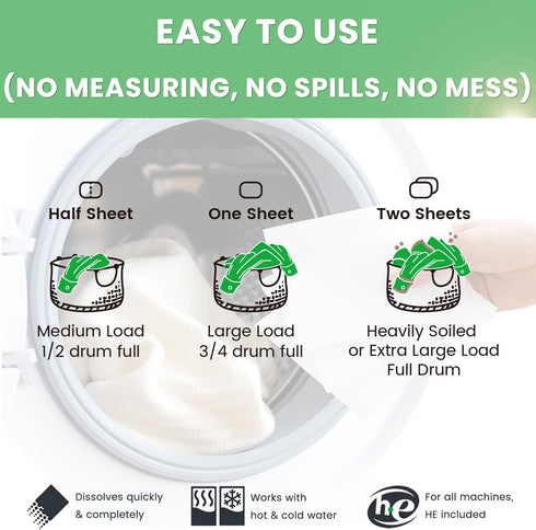 Laundry Detergent Sheets, Eco-Friendly Liquidless Strips, 180 Loads, Fresh Linen Scent, Easy to Use, Plant-Based