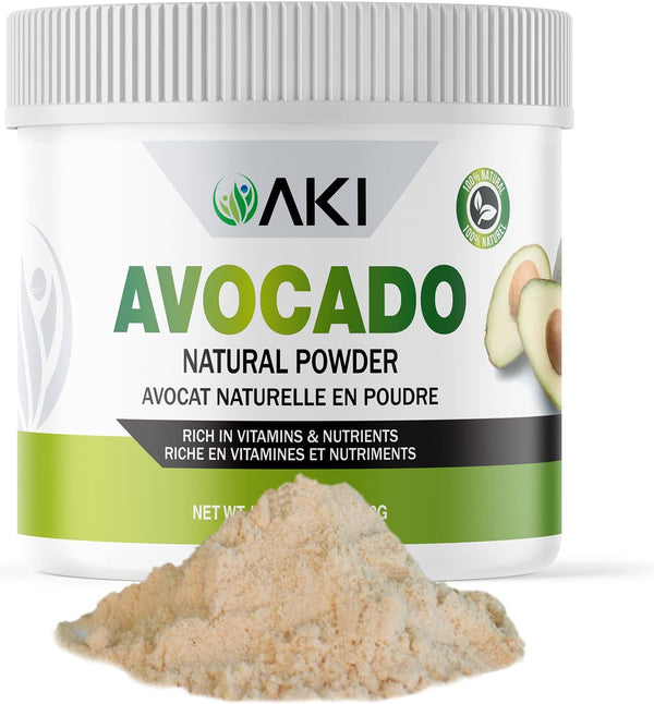 AKI Avocado Superfood Powder (6oz/170g), Rich in Nutrients, Ideal for Smoothies, Yogurt, or Milkshake Popsicles