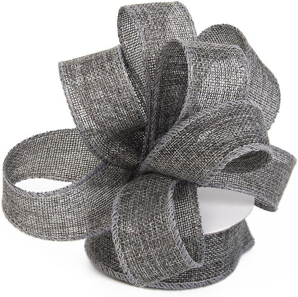 Grey Burlap Ribbon, 1-1/2 Inch x 10 Yard Spool for Wedding, Home Decoration, Gift Wrap, Handmade Crafts