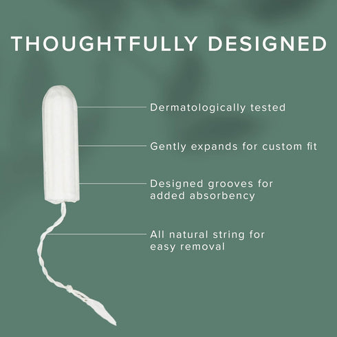 Veeda 100% Natural Cotton Tampons - Super Absorbency, Applicator Free, Unscented, 32 Count