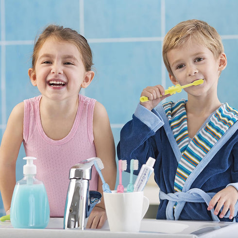 20 pcs Disposable Kids Toothbrushes, Individually Wrapped for Age 2+ Toddler Children, Soft Bristles for Boys Girls