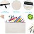 12 Pieces White Cotton Canvas Makeup Bag, Multipurpose Cosmetic Pouch with Zipper, Travel Toiletry Bag (White, M)