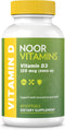 Noor Vitamins Halal Vitamin D3, 5000 IU Softgels, 60 Count, Supports Bone, Immune & Heart Health, Non-GMO, Gluten Free