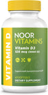 Noor Vitamins Halal Vitamin D3, 5000 IU Softgels, 60 Count, Supports Bone, Immune & Heart Health, Non-GMO, Gluten Free