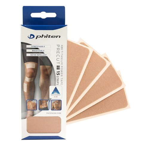 Phiten Precut Titanium Tape, Beige (15 Strips)