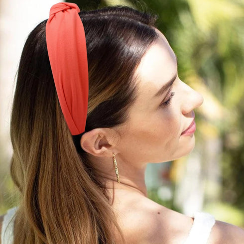 VELSCRUN 12 Pack Colorful Headbands - Non Slip Wide Girls Hair Accessories, Cute Boho Knotted Headbands