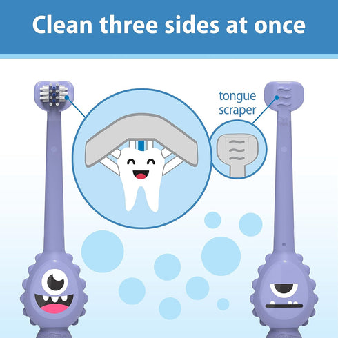 Set, Dr. Brown's ToothScrubber Toddler Toothbrush Monster with Strawberry Flavor Toothpaste
