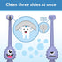 Set, Dr. Brown's ToothScrubber Toddler Toothbrush Monster with Strawberry Flavor Toothpaste