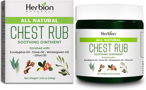 Herbion Naturals Chest Rub - Natural Soothing Ointment for Chest Congestion and Muscle Aches, 3.53 Oz