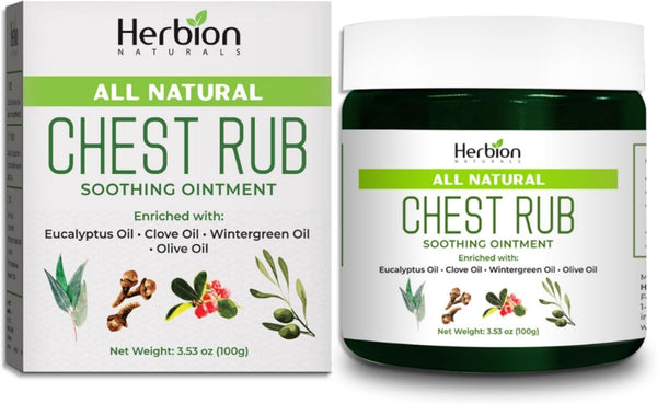 Herbion Naturals Chest Rub - Natural Soothing Ointment for Chest Congestion and Muscle Aches, 3.53 Oz