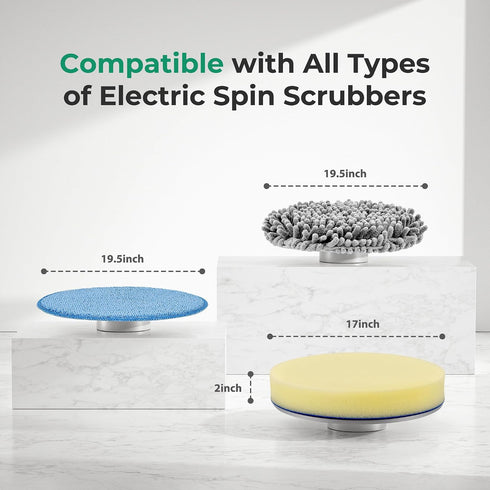 kHelfer Foam Scrubber and Scouring Pad, Microfiber Chenille Replacement Mop Cleaning Brush for Glass, Window, Floor