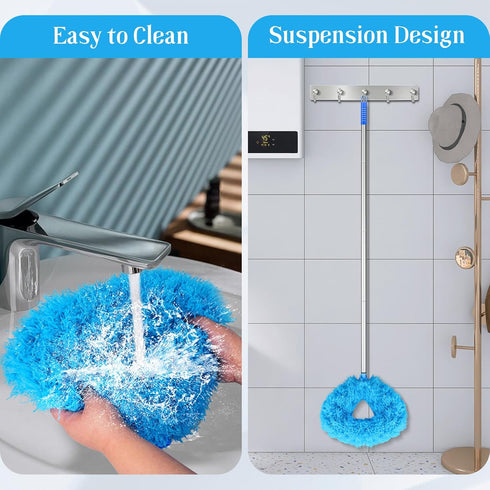 Ceiling Fan Blade Cleaner with Extension Pole - 4 Pcs Reusable Microfibre Duster for High Ceilings, Walls, Furniture
