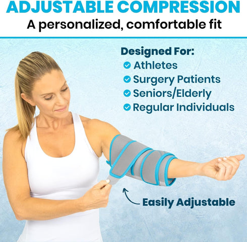 Vive Elbow Ice Pack Wrap, Ultra Cold Gel for Injuries, Reusable Compression for Cold/Hot Therapy