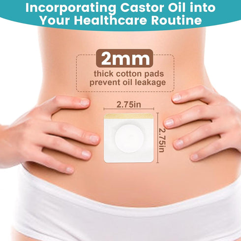 YHOVID 36Pcs Castor Oil Patches, Organic Cotton Castor Oil Patches for Belly Button, Massage Oils -White