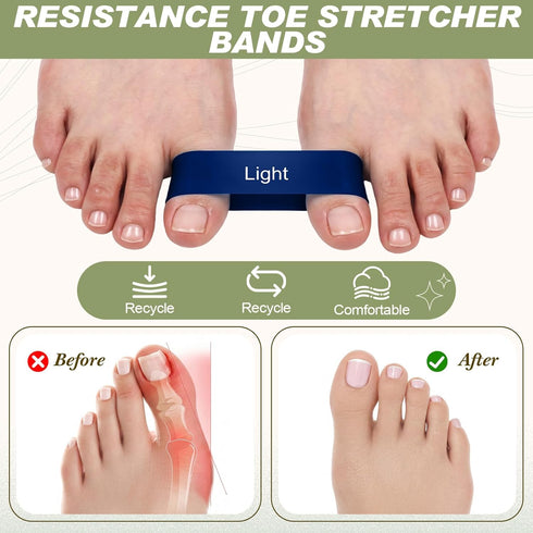 Set 4 2 1 Konohan Cork Massage Balls & Toe Stretching Bands Includes Peanut & Round Myofascial Release Balls, Toe