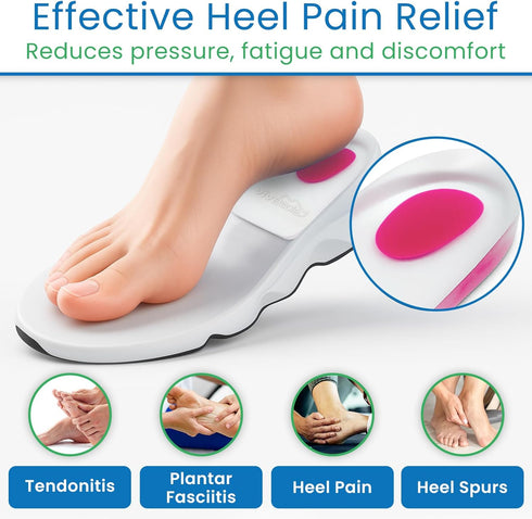 ViveSole Gel Heel Cups (Pair) - Silicone Cushion Insert Pads for Pain Relief, Plantar Fasciitis, Heel Spurs, Shoes