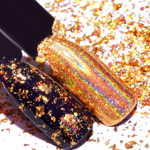 Nail Art Chameleon Glitters, Chunky Iridescent Holographic Flakes Confetti Powder for Nail DIY Craft (2 Boxes)