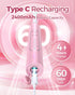 Rotating Electric Toothbrush for Adults with 8 Brush Heads, Deep Clean Rechargeable with 4 Modes, Pink