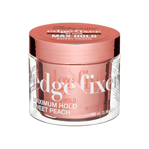 KISS COLORS & CARE Maximum Hold Edge Fixer - Non-Greasy Gel Formula with Biotin B7, 24 Hour Hold, Sweet Peach Scent