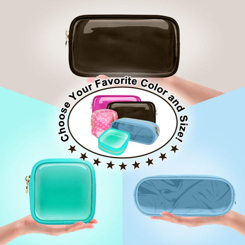 Nylon Mini Clear Makeup Organizer Bag, Small Cute Black Cosmetic Zipper Pouch for Women, Waterproof Travel Storage