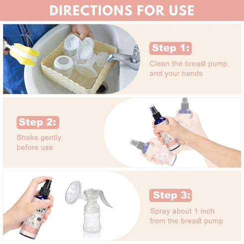 provspro 4 OZ Pumping Spray for Breast Pump, Breastfeeding Pump Lubricant Spray, Breastfeeding Essentials with Organic