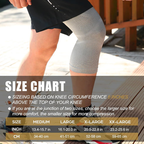 NEENCA Ultra-thin Knee Sleeve for Pain Relief, Light Compression Sleeve with Graphene Ions for Running and Sport