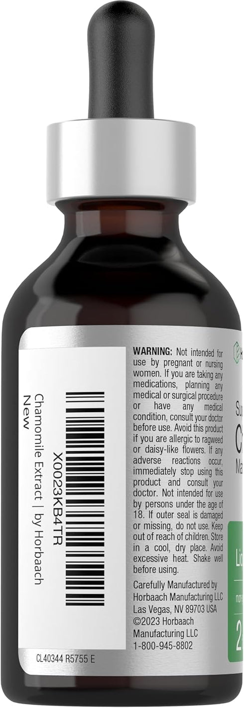 Horbaeach Chamomile Extract Liquid, 2 fl oz Alcohol Free Vegetarian Supplement