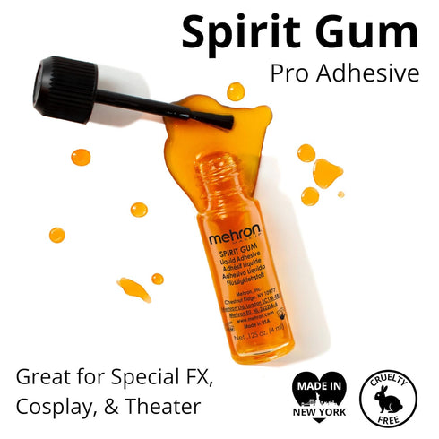Mehron Makeup Spirit Gum & Remover Combo Kit - Professional Cosmetic Glue for Face, Skin, & Body