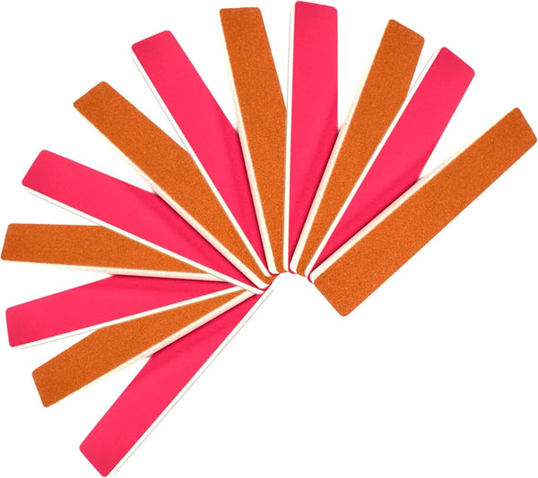 Set of 12 Dual-Sided Nail File Emery Boards, Coarse & Fine Grit with Individual Case for Travel