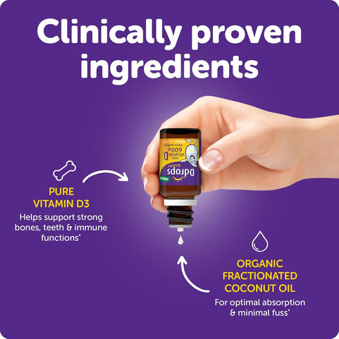 Ddrops Kids Booster 600IU, 100 Drops - Daily Liquid Vitamin D for Kids, No Preservatives, Non-GMO