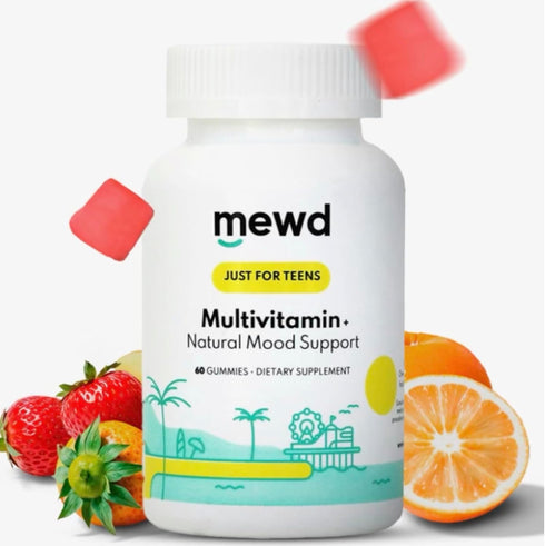 MEWD Teen and Kids Mood Support Multivitamin Gummies - Natural Focus &