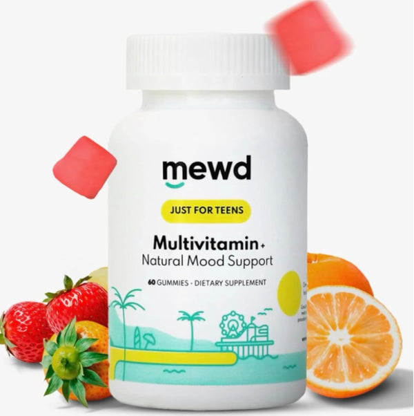MEWD Teen and Kids Mood Support Multivitamin Gummies - Natural Focus &