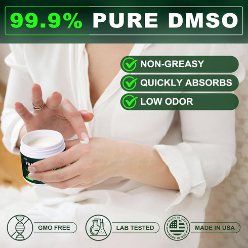 Smelling salts 99.9% 4 oz DMSO Cream, Pure DMSO, Low Odor, Non-Greasy