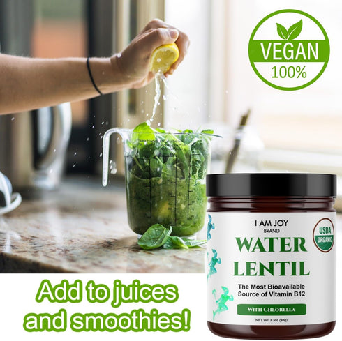 Water Lentil Protein Powder | Best Source of B12 Vitamin | Sugar Free | 10oz Glass Jar