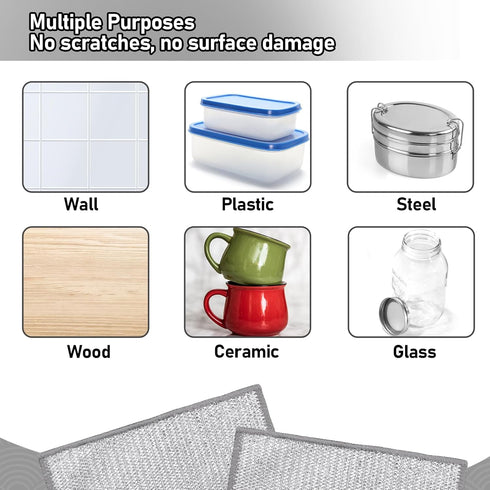 8 Pcs Wire Dishwashing Rags, 2024 New Non-Scratch Multifunctional Cleaning Cloth for Kitchen, Dishes, Sink