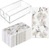 Outus 100 Pcs Floral White Magnolia Paper Guest Towels 2 Ply with Acrylic