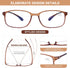AQWANO 4-Pack Reading Glasses for Men and Women 2.0, Blue Light Blocking, Lightweight TR90 Flexible Frame Readers