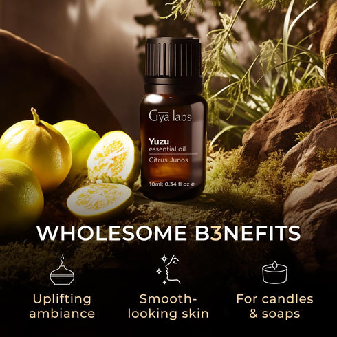 Set Set 2x0.34 oz Yuzu Essential Oil for Diffuser & Australian Sandalwood Essential Oil for Diffuser - Aromatherapy