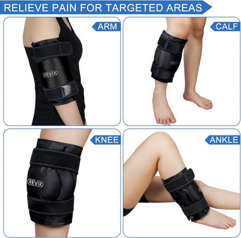 REVIX XL Ice Pack for Knee Replacement Surgery, Cold Compression Wrap for Knee Pain Relief and Swelling