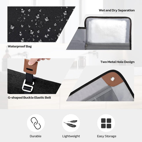 Toiletry Bag for Men, Water-Resistant Travel Essentials Organizer for Hygiene and Shaving Kit, Classic Black